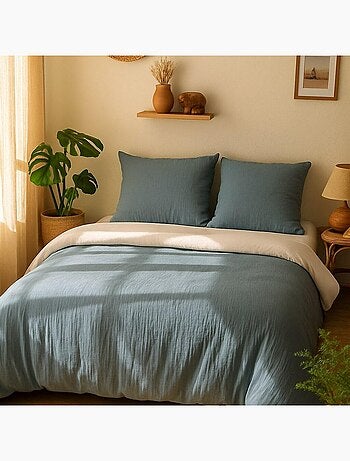 Parure de lit en Gaze de Microfibre uni ou bicolore