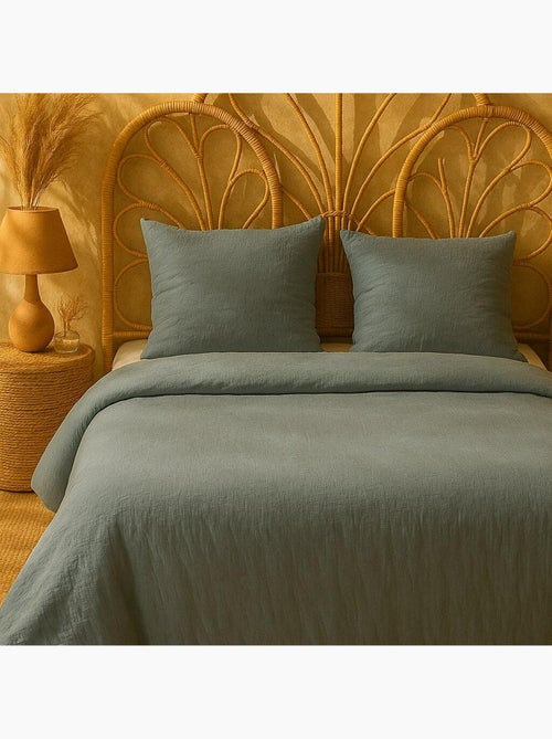 Parure de lit en Gaze de Microfibre uni ou bicolore - Kiabi