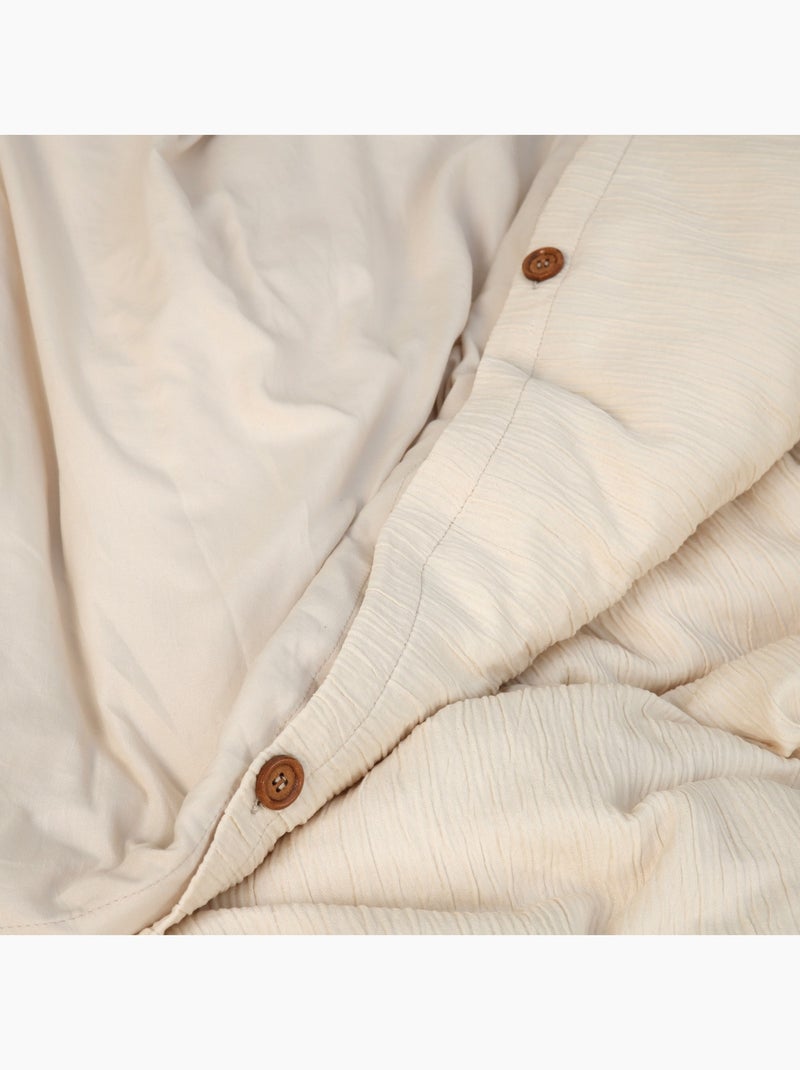 Parure de lit en Gaze de Microfibre uni ou bicolore Ecru - Kiabi