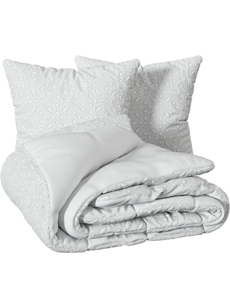 Parure de lit en jacquard SWAN Blanc - Kiabi