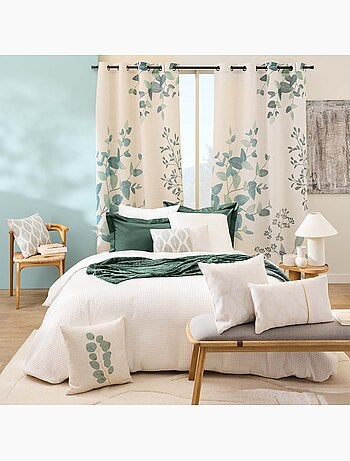 Parure de lit en microfibre gaufrée motif nid d’abeille