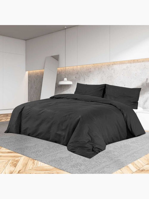 Parure de lit en microfibre housse de couette et 2 taies - vidaxl - Kiabi Parure de lit en microfibre housse de couette et 2 taies - vidaxl - Kiabi