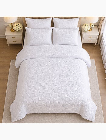 Parure de lit en microfibre jacquard éventails, Tila