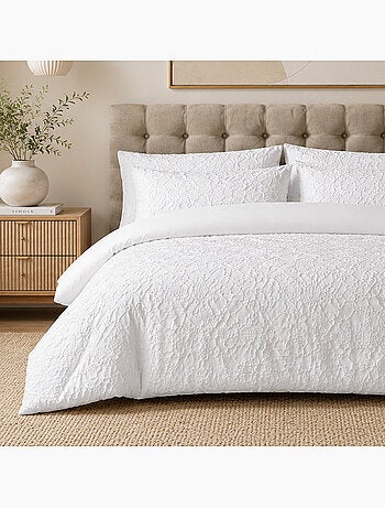 Parure de lit en microfibre jacquard organique, Folia