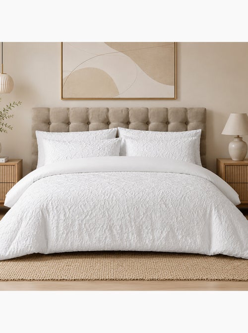 Parure de lit en microfibre jacquard organique, Folia - Kiabi