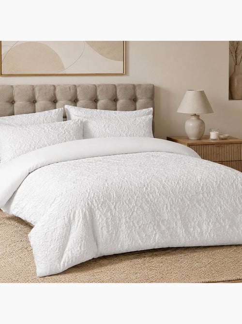 Parure de lit en microfibre jacquard organique, Folia - Kiabi