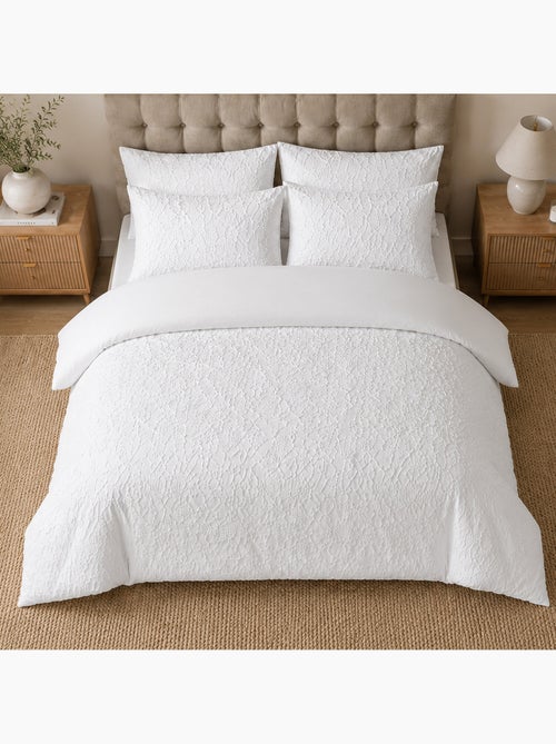 Parure de lit en microfibre jacquard organique, Folia - Kiabi