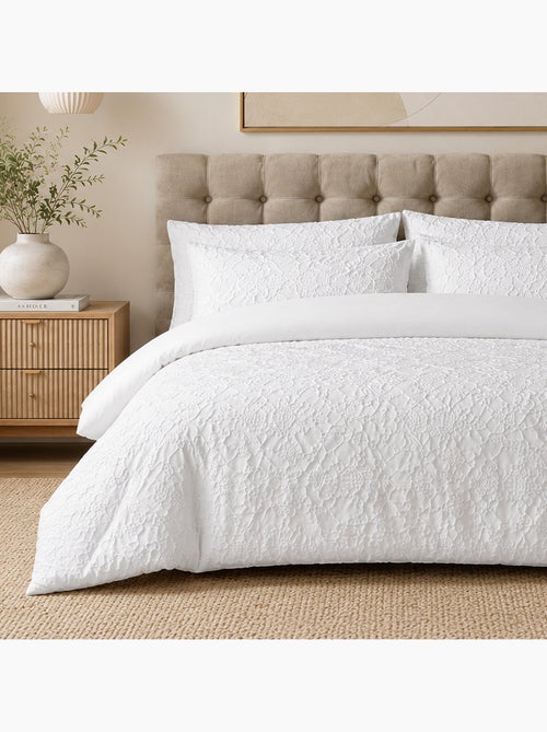 Parure de lit en microfibre jacquard organique, Folia - Kiabi