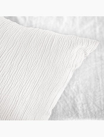 Parure de lit en mirofibre lavée et gaufrée unie, AURORE