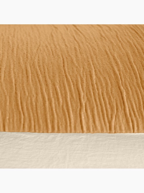 Parure de lit en mirofibre lavée et gaufrée unie, SOLEIL - Kiabi