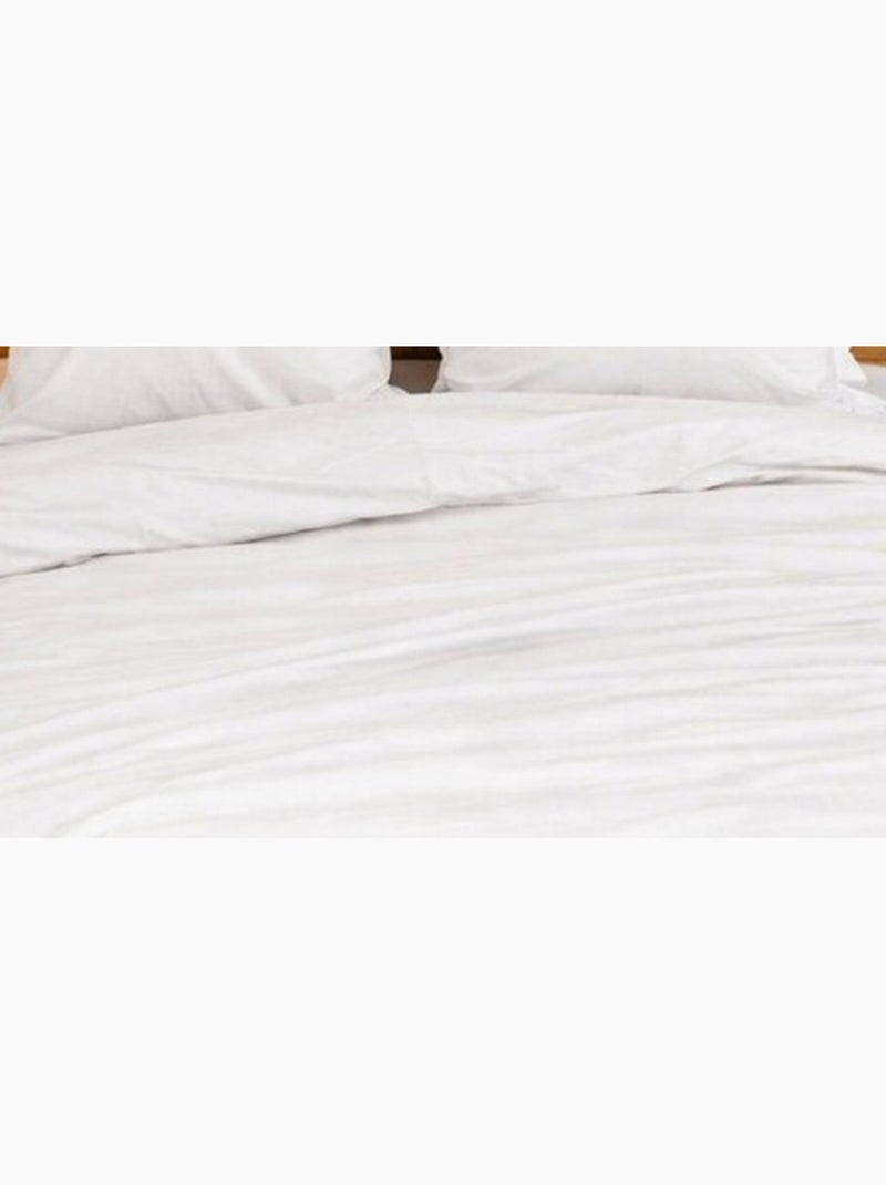Parure de Lit en Percale de Coton 65 fils/cm² - 140x200 / Blanc Blanc - Kiabi