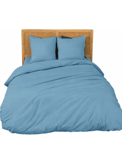 Parure de lit en percale de coton 65 fils/cm² - 140x200 / blanc - Kiabi Parure de lit en percale de coton 65 fils/cm² - 140x200 / blanc - Kiabi