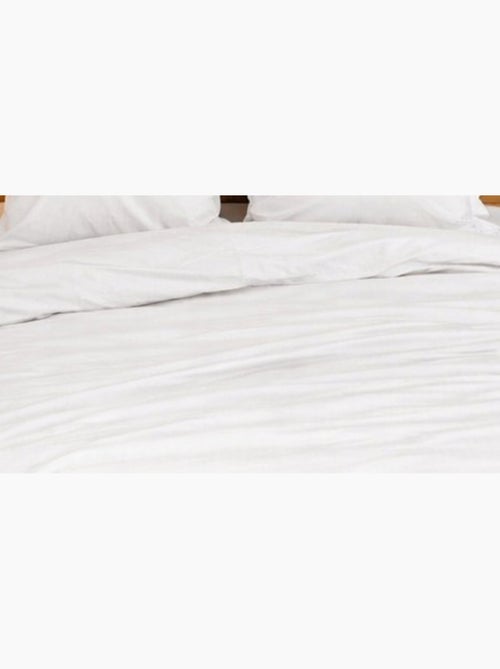 Parure de lit en percale de coton 65 fils/cm² - blanc - 140x200 / blanc - Kiabi Parure de lit en percale de coton 65 fils/cm² - blanc - 140x200 / blanc - Kiabi