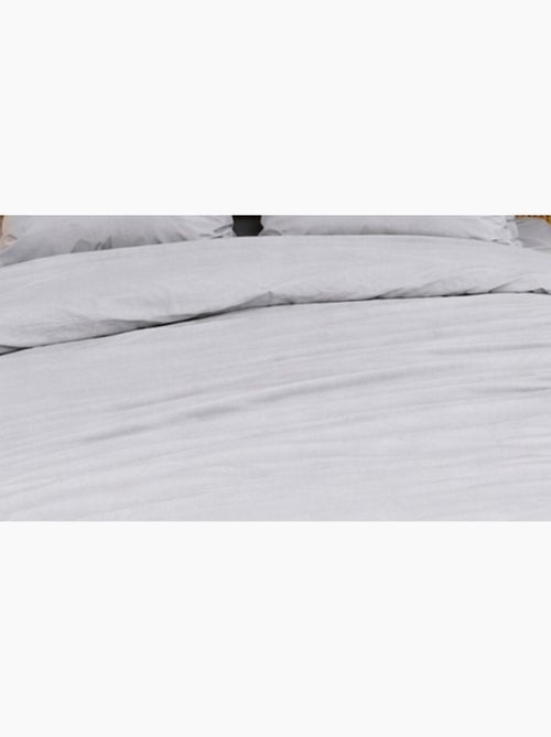 Parure de lit en percale de coton 65 fils/cm² - gris - 140x200 / gris - Kiabi Parure de lit en percale de coton 65 fils/cm² - gris - 140x200 / gris - Kiabi