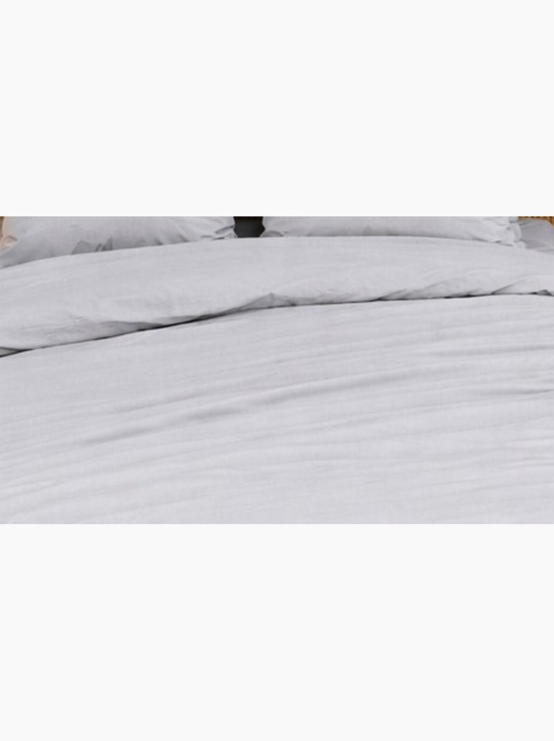 Parure de lit en percale de coton 65 fils/cm² - gris - 140x200 / gris Gris - Kiabi