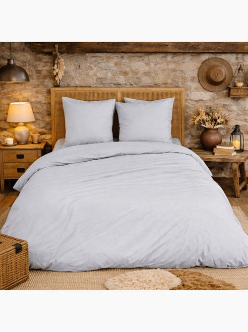 Parure de Lit en Percale de Coton 65 fils/cm² - Kiabi Parure de Lit en Percale de Coton 65 fils/cm² - Kiabi