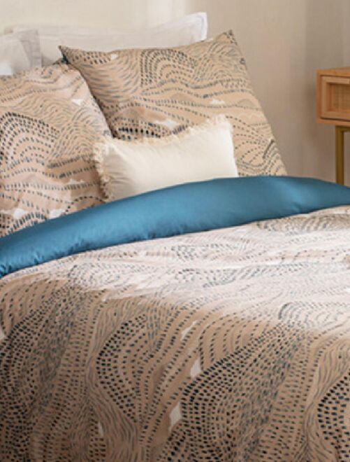 Parure de lit en percale de coton au style art déco - Kiabi