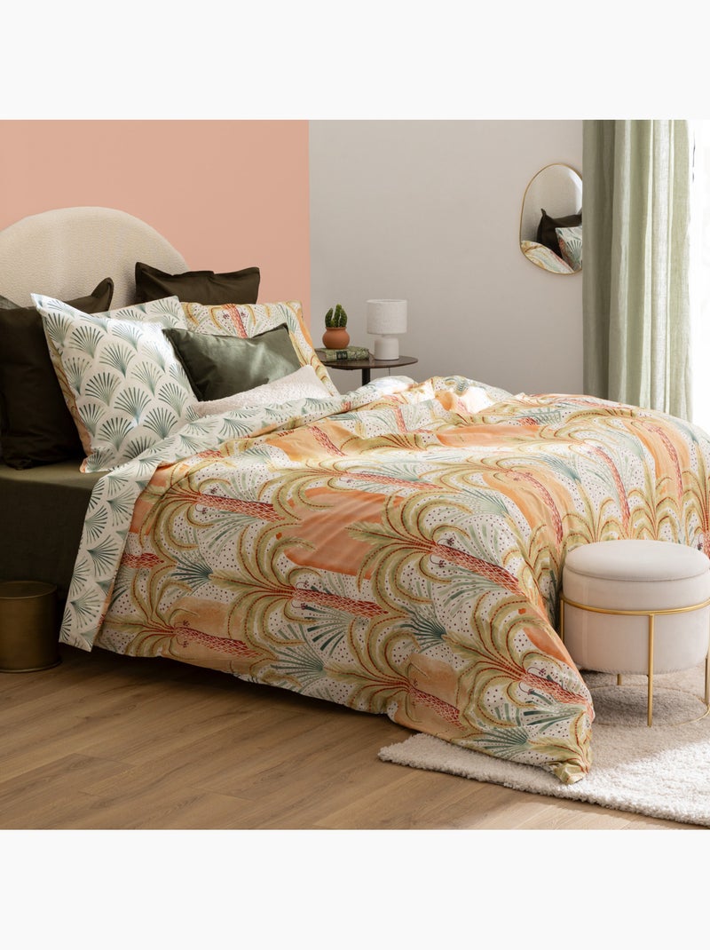 Parure de lit en percale de coton imprimée janice Multicolore - Kiabi
