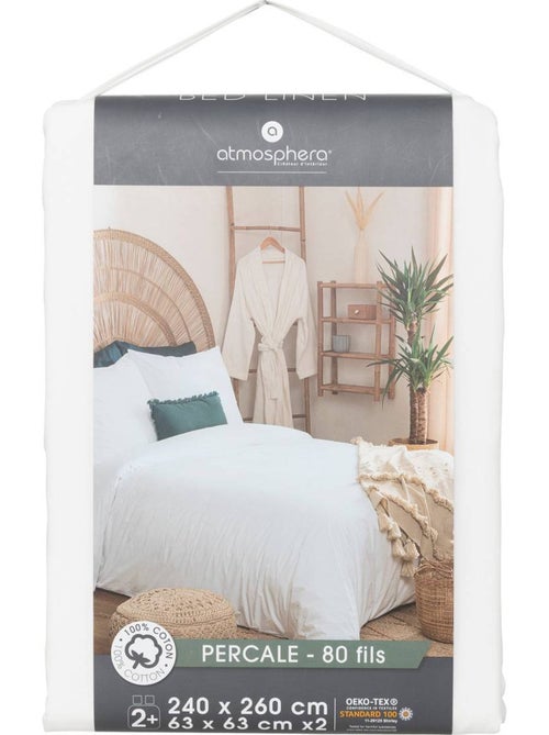 Parure de lit en percale de coton landiha - Kiabi