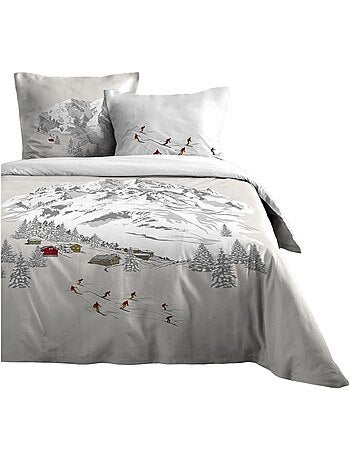 Parure de lit en percale de coton station meribel