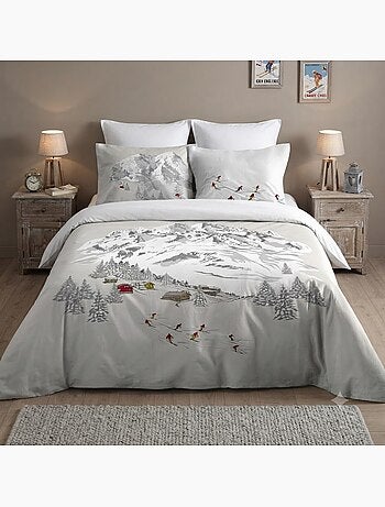Parure de lit en percale de coton station meribel