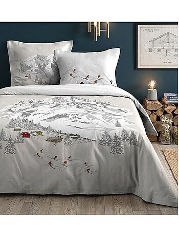 Parure de lit en percale de coton station meribel