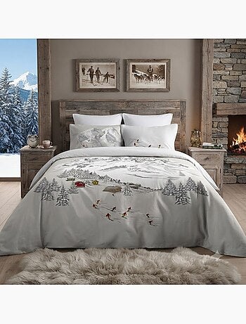Parure de lit en percale de coton station meribel