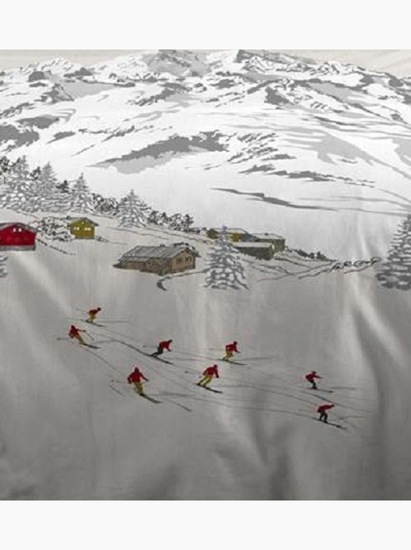Parure de lit en percale de coton station meribel Beige - Kiabi