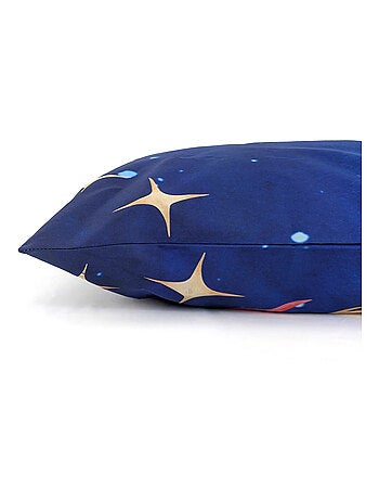 Parure de lit en percale de coton THOMAS bleu