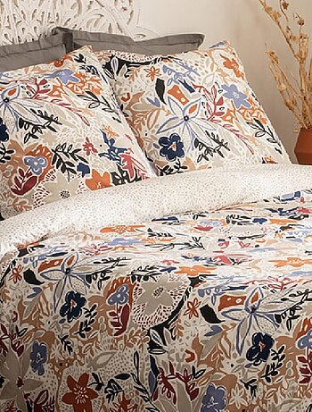 Parure de lit en percale fleurie