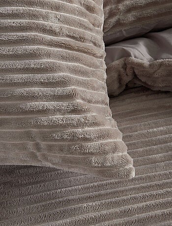 Parure de lit en polaire côtelé BIEN AU CHAUD