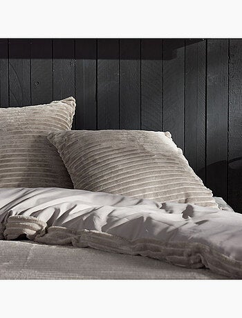 Parure de lit en polaire côtelé BIEN AU CHAUD