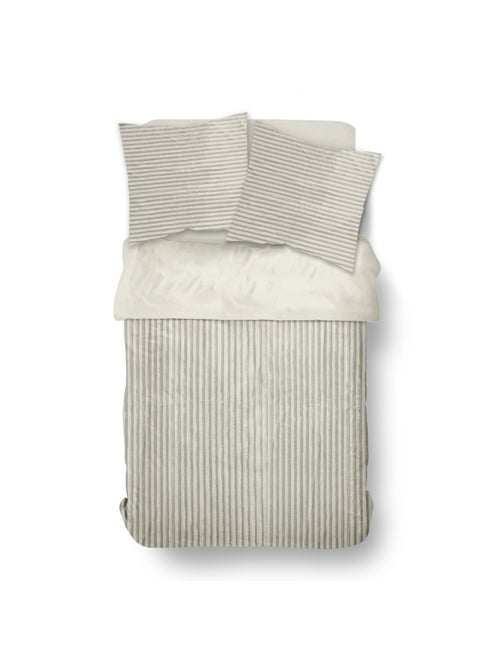 Parure de lit en polaire côtelé BIEN AU CHAUD - Kiabi Parure de lit en polaire côtelé BIEN AU CHAUD - Kiabi