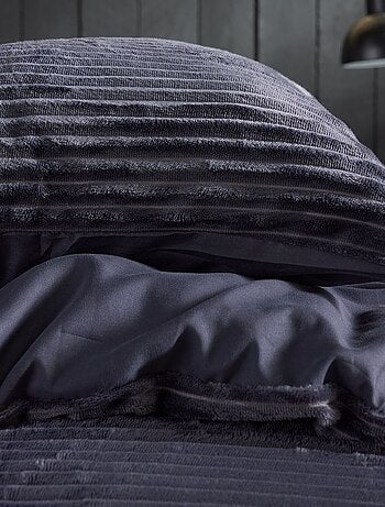 Parure de lit en polaire côtelé BIEN AU CHAUD