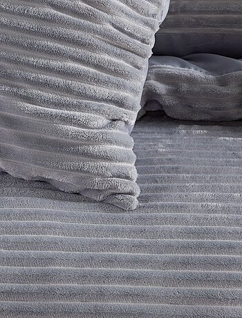 Parure de lit en polaire côtelé BIEN AU CHAUD