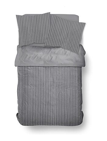 Parure de lit en polaire côtelé BIEN AU CHAUD