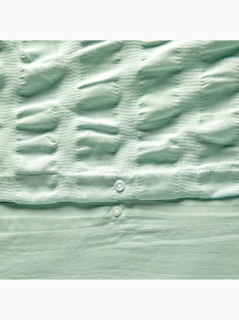 Parure de lit en polycoton gaufré IRHIA Vert clair - Kiabi