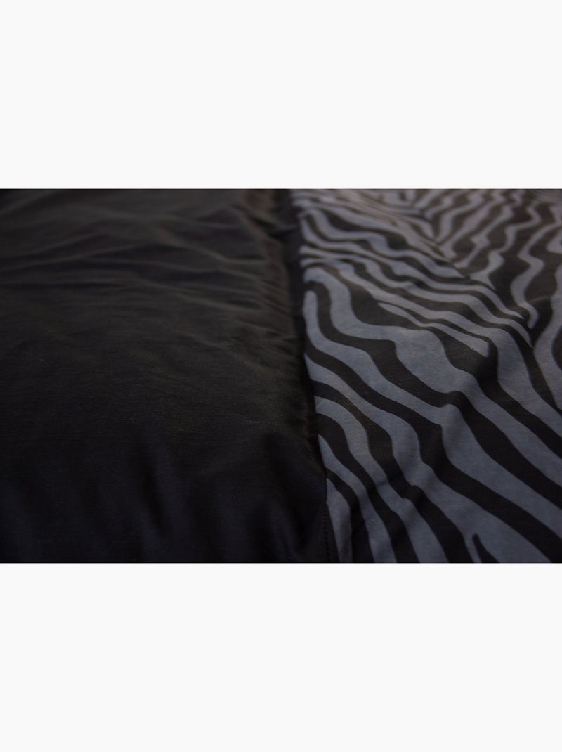 Parure de Lit en Réversible Imprimé Léopard - 240x220 / Noir Noir - Kiabi