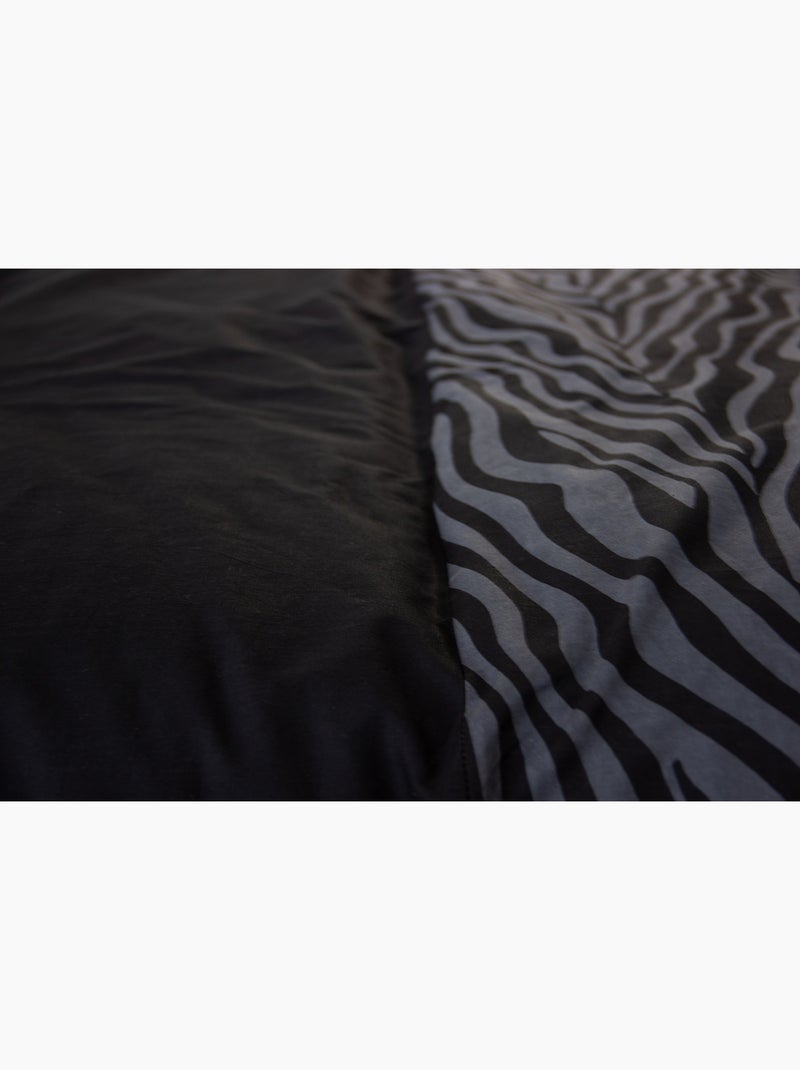 Parure de Lit en Réversible Imprimé Léopard Noir - Kiabi