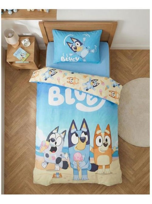 Parure de lit enfant - 100x135 cm 100% coton - bluey bingo plage - Kiabi Parure de lit enfant - 100x135 cm 100% coton - bluey bingo plage - Kiabi
