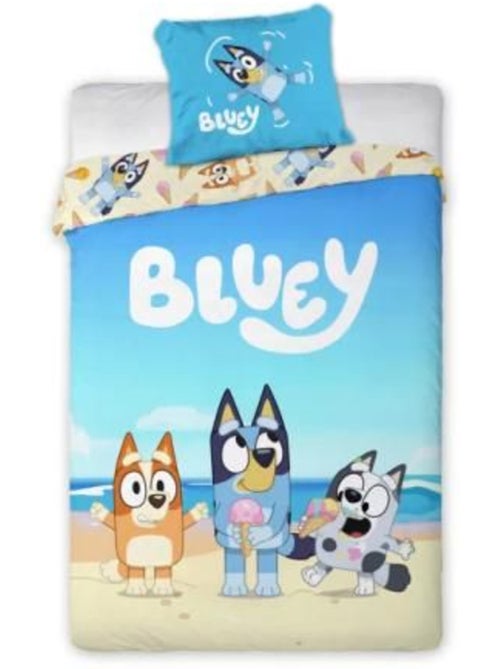 Parure de lit enfant - 100x135 cm 100% coton - bluey bingo plage - Kiabi Parure de lit enfant - 100x135 cm 100% coton - bluey bingo plage - Kiabi