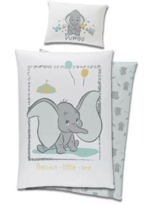 Parure de lit enfant - 100x135 cm réversible coton - disney dumbo - Kiabi