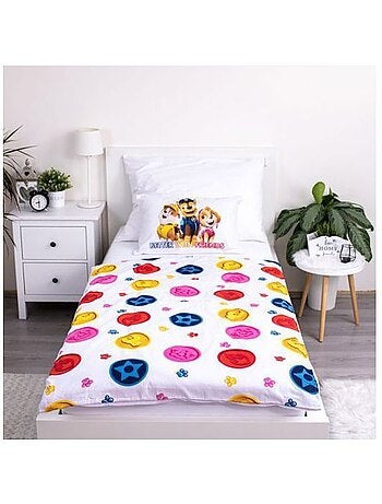 Parure de lit enfant - 100x135 cm réversible coton - pat'patrouille teamwork
