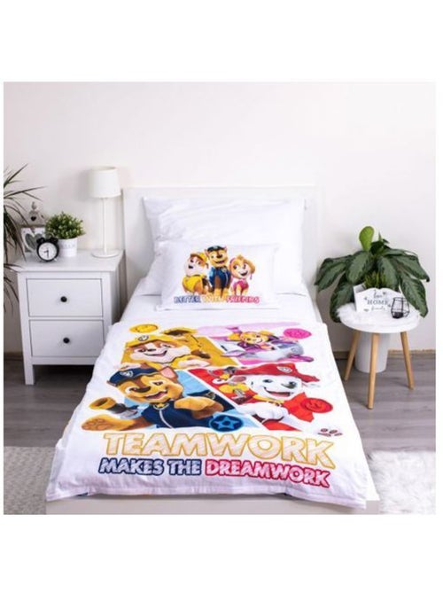 Parure de lit enfant - 100x135 cm réversible coton - pat'patrouille teamwork - Kiabi