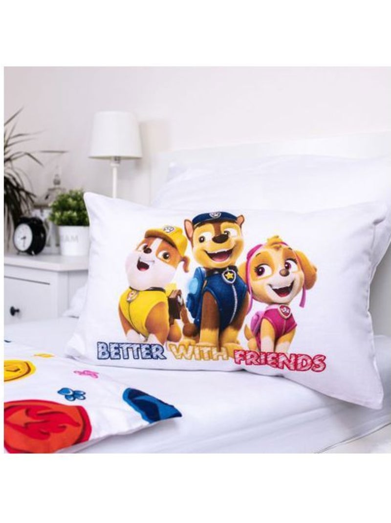 Parure de lit enfant - 100x135 cm réversible coton - pat'patrouille teamwork Multicolore - Kiabi