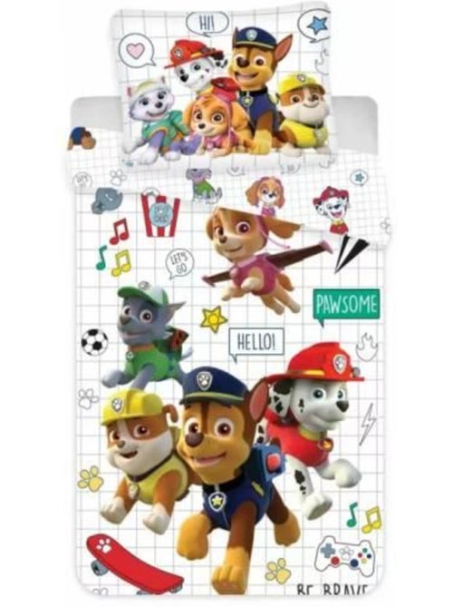 Parure de lit enfant - 100x140 cm 100% coton - pat'patrouille - Kiabi