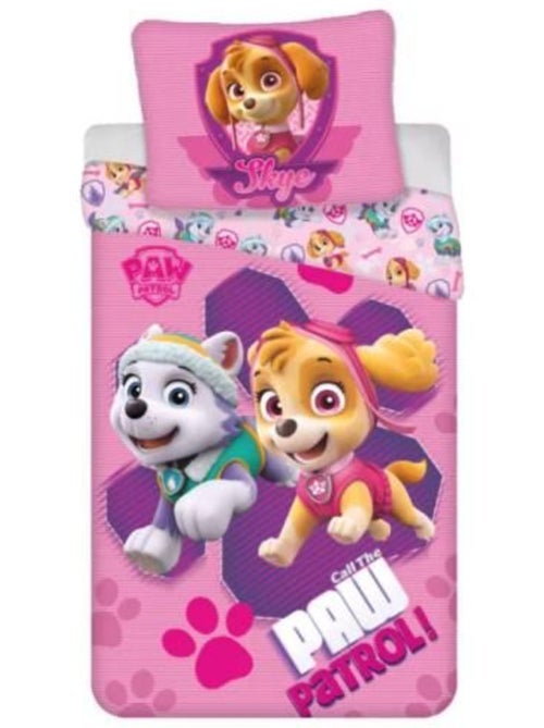 Parure de lit enfant - 140x200 cm 100% coton - pat'patrouille everest & skye - Kiabi