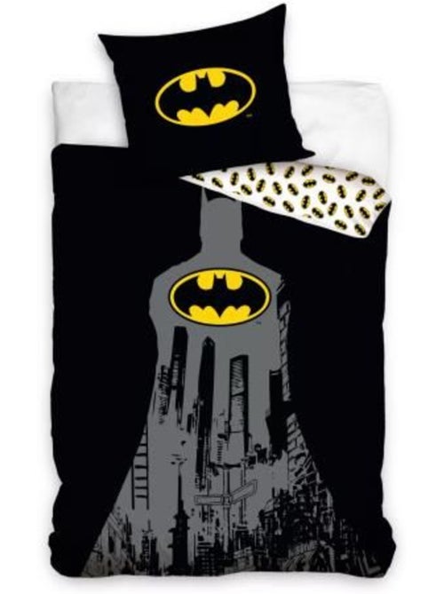 Parure de lit enfant - 140x200 cm coton réversible - batman - Kiabi