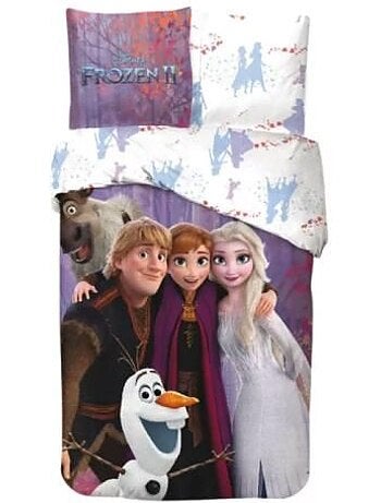 Parure de lit enfant - 140x200 cm pur coton - disney la reine des neiges