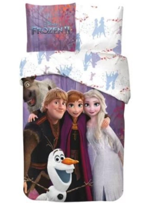 Parure de lit enfant - 140x200 cm pur coton - disney la reine des neiges - Kiabi